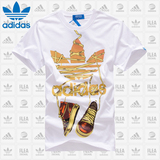 夏季新款 <span class=H>adidas</span>/三叶草 阿迪达斯男子运动圆领短袖纯棉T恤/大码