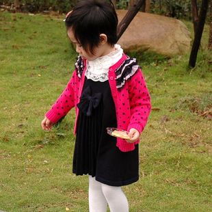 韩版女童毛衣 女宝宝开衫 可爱线衫 淑女外套 小