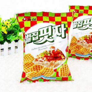  韩国进口零食 韩式风味农心蜂窝披萨膨化片 休闲食品55g