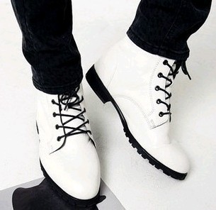  军靴高帮鞋尖头皮鞋韩版潮流短靴马丁靴男靴子英伦时尚靴男士皮靴