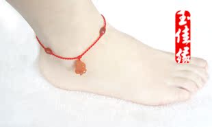  独家设计生肖蛇本命年红绳脚链 男女款辟邪转运红玛瑙脚链