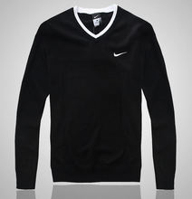 新款耐克NIKE休闲运动套装v领男装商务纯棉外套线衣毛衣425454