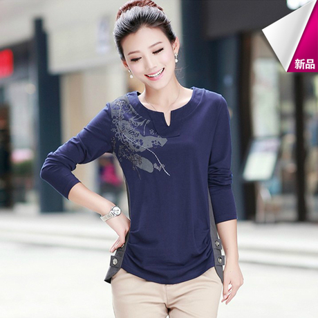 <em>淘宝网</em>2013秋装新款<em>女装大码t恤</em>女长袖韩版宽
