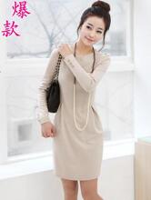 2010秋冬新款女装韩版SZ淑女长袖OL通勤修身显身材秋装连衣裙子
