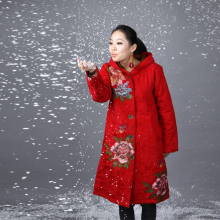 Tmall狂欢节冬装新款布衣风格带帽加<span class=H>长款</span><span class=H>加厚</span>女棉衣大码修身棉服