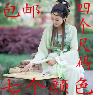 Traditional chaise longue seven fairy dress Chinese clothing ancient zither Photo Studio performance clothing for children of dresses portrait bridesmaid dress