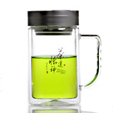 商城正品.富光健牌双层玻璃杯/透明水杯茶杯子/520毫升大容量