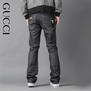 GUCCI/古奇09秋季新款简洁涂层修身小直筒牛仔裤