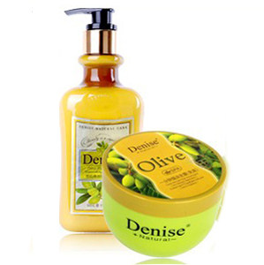 Denise正品橄榄一分钟免蒸发膜+洗发水洗护套装强韧秀发柔顺包邮