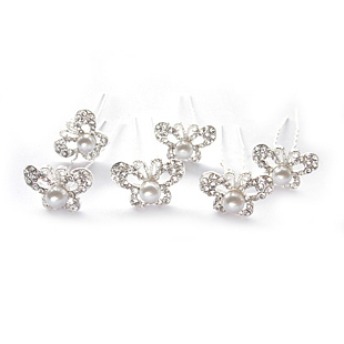  L043 缀好饰品 珍珠蝴蝶小发簪-新娘发簪新娘头饰新娘饰品结婚