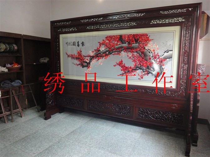 苏绣双面绣落地屏风汴绣报春图手工刺绣 红花梨架子开业庆典礼品|ruв категории домашний ткань, вышивка suite, вышивка - от Buy2taobao.com для оказания профессиональной услуги покупки агента Taobao