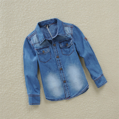 GUESS牛仔上衣男童长袖春秋款儿童男衬衫牛