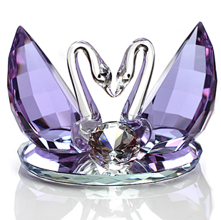  增枫奥地利水晶天鹅摆件婚庆礼品摆设实用创意家居装饰品结婚礼物