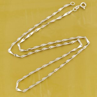  专柜正品 s925纯银饰品 镀18K白金 中性 女颈链锁骨链 粗瓜子项链