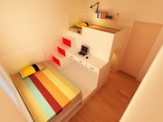 晨木定制复式组合家具儿童上下床衣柜床卧室整体高低床儿童床套房