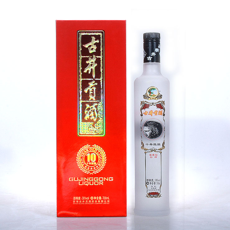 包邮38度古井贡酒十年陈酿 浓香型白酒 一斤四两装(700ml)