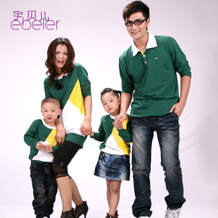  包邮亲子装全棉春款亲子装家庭装情侣装母子装母女装父子装父女装