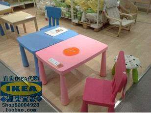 温馨宜家 IKEA 玛莫特 儿童桌 浅蓝色 餐桌 学习桌 免代购费