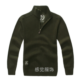  吉普男装专柜正品JEEP毛衣纯棉半拉链男士针织衫毛衣 大码