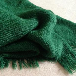 仿羊绒纯色墨绿色加厚加长围巾披肩 秋冬保暖