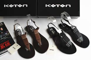  F21风格外贸原单土耳其大牌KoTon罗马平跟凉鞋波西米亚夹趾平底鞋