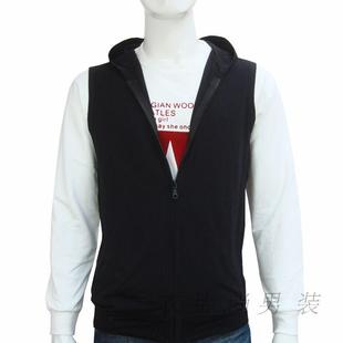  男装休闲马甲春夏新款潮男士韩版时尚无袖马夹背心连帽开衫男外套