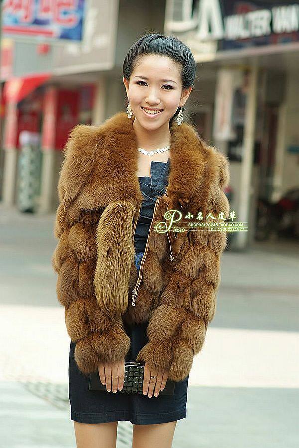 韩版皮草外套 <em>狐狸毛</em>外套配狐狸领子 高档皮草