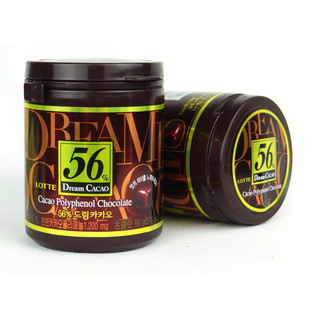  4罐7省包邮 韩国进口食品 高纯度56% 乐天56罐装纯黑巧克力96g