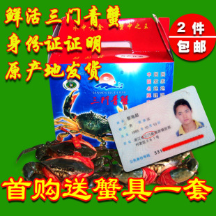  三门青蟹 鲜活大青蟹海鲜海蟹膏蟹 母螃蟹单只4-7两 3斤礼盒装