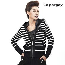 2012春装新款Lapargay纳帕佳正品羊毛连帽针织衫女装开衫L274809
