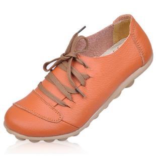  包邮春季新款真皮女鞋英伦平跟休闲鞋系带妈妈鞋女单鞋豆豆鞋