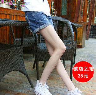 包邮夏季韩版卷边破洞休闲宽松大码牛仔短裤胖mm短裤热裤潮女裤子