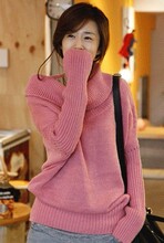 韩国正品代购进口  2011秋冬新  气质休闲松垮立领毛衣特现货