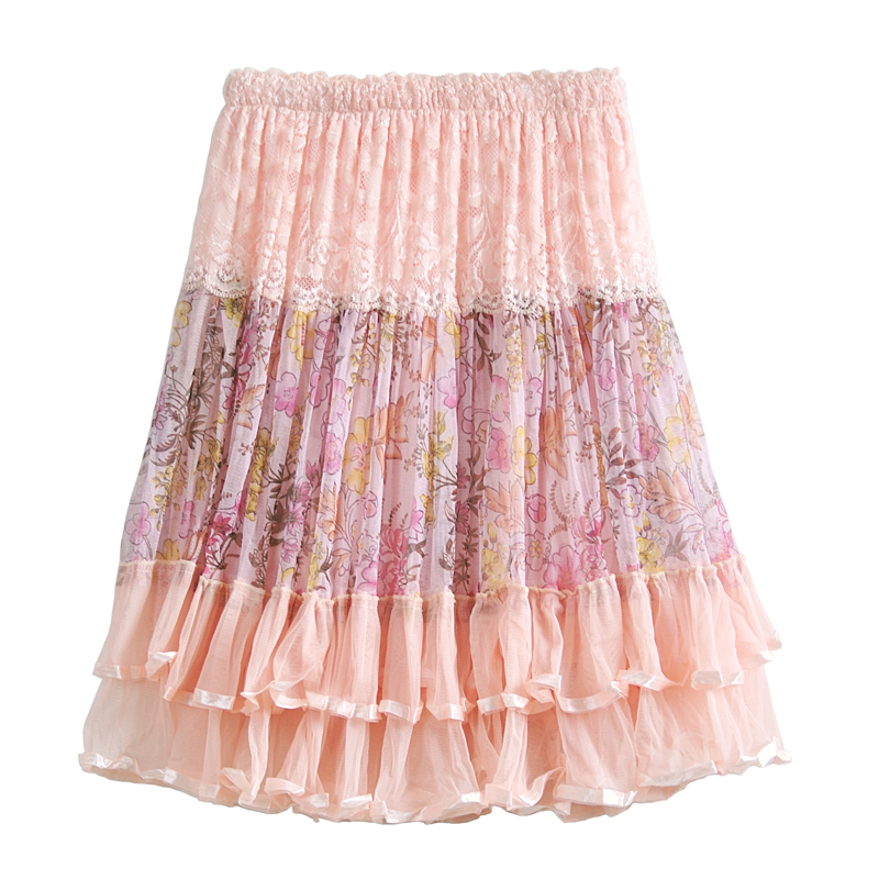 韩版时尚蕾丝半身...