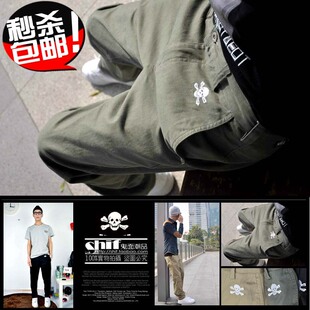  包邮！陈冠希 余文乐小脚裤修身裤布裤子 日韩 男士休闲裤 潮