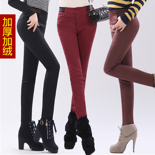  淘金币 悦女季秋冬靴裤加厚加绒铅笔裤显瘦大码打底裤保暖裤外穿