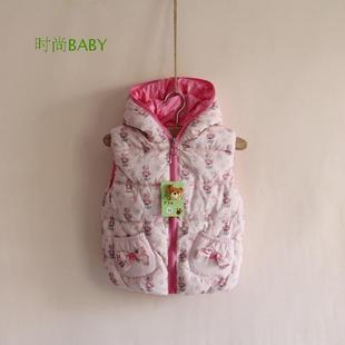  包邮外贸童装小熊韩国新款羽绒棉/面包马甲儿童韩单女童丝绵背心