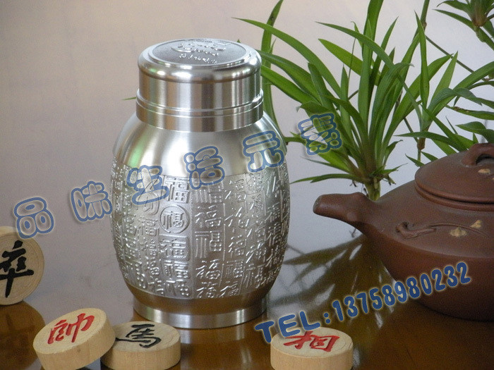 Fine pure tin cans/Tin tea caddy Pure tin tea caddy-Baifu Special Section medium , please Send giftin the Tableware , Tea set , Tea caddy category - from Buy2taobao.com to provide professional Taobao agent buy service
