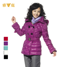 【全民疯抢】2010新品特惠 雅鹿双排扣女短款休闲羽绒服YBC2300