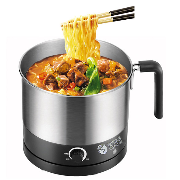 淘金币 包邮！双狐电煮锅电热杯 不锈钢电蒸锅情侣火锅BF-DZ10A