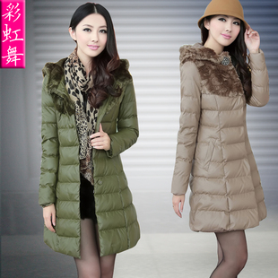  年终清仓秋冬新品女装韩版pu连帽领棉服长款棉衣女外套女大码