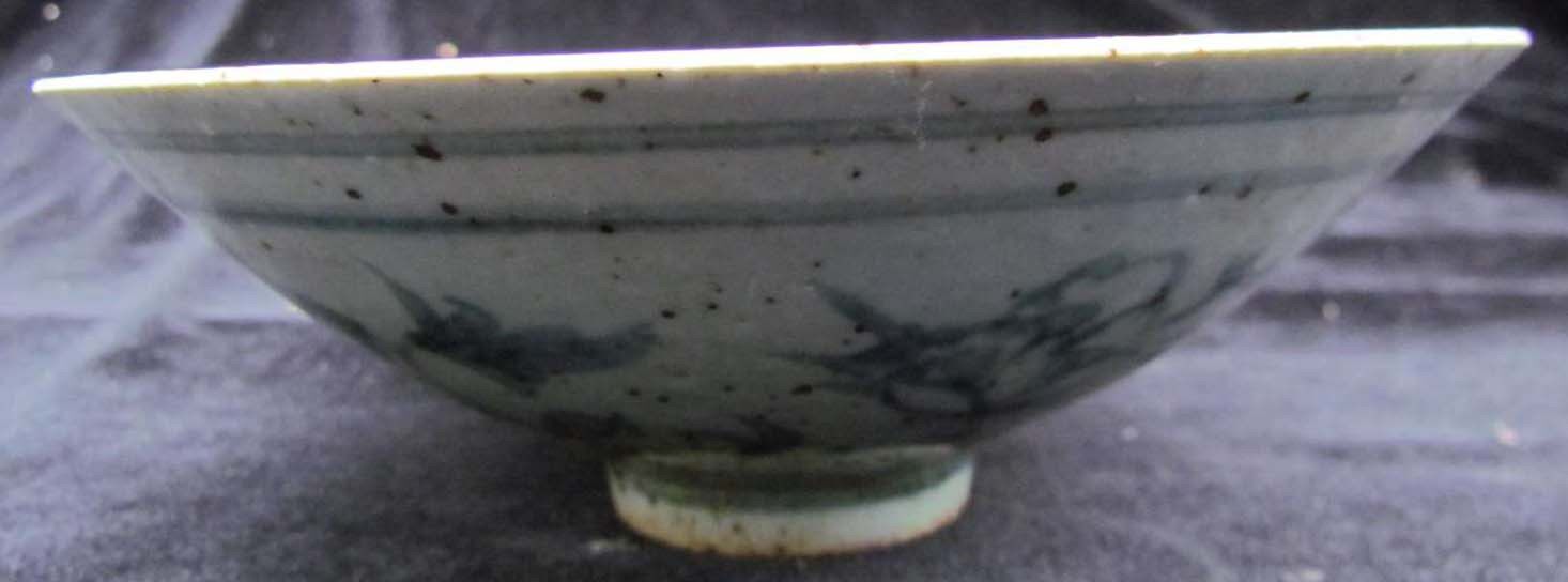 精品 古董 古玩 收藏 古<span class=H>瓷器</span> 青花<span class=H>瓷器</span>花草凤凰碗值得收藏