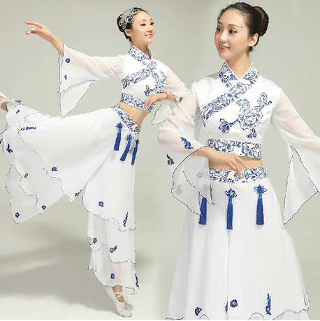 青花瓷演出服 <em>女</em> 古典 古装舞蹈服 <em>独舞</em> <em>现代</em>舞