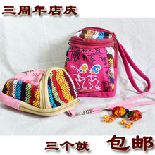 National wind printing Mini Clutch square zero purse hand carry bag Lijiang homespun cotton women wholesale packet