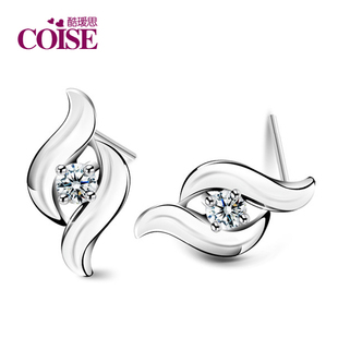  酷瑷思 婉转925纯银耳钉 耳环 韩版耳饰 女款银饰 时尚潮人银饰品
