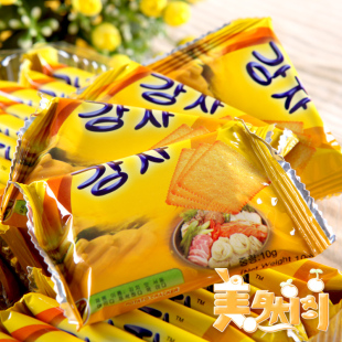  热销 韩国进口零食品 薯工坊薄脆饼干360g 36包 泡菜味 独立包装