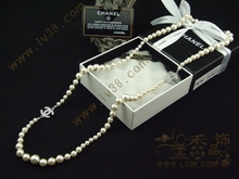Europeos y americanos grandes CHANEL Chanel collar de perlas Collar con 2C