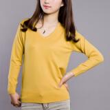 2012春装新款女装丝光棉V领女式长袖打底毛衣