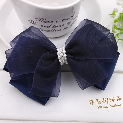 甜美蕾丝蝴蝶结边夹...