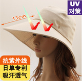 日本防晒防紫外线女士帽子夏天遮阳帽沙滩帽太阳帽大沿帽可拆便携